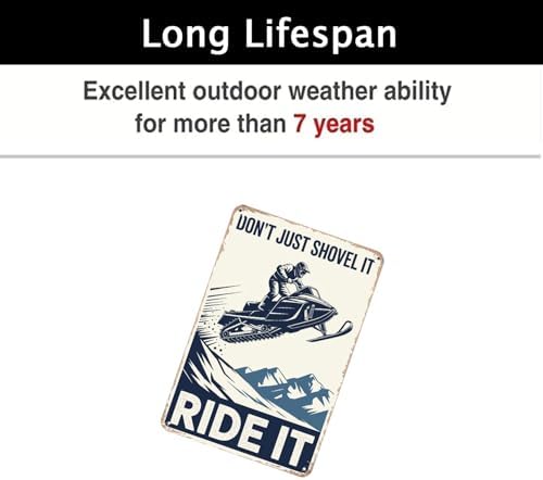 Snowmobile Ride Metal Tin Sign 8x12