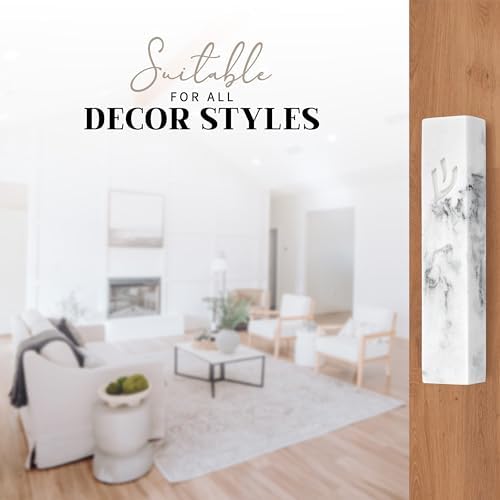 SURI Concrete Mezuzah Door Ornament with Scroll and Gift Box