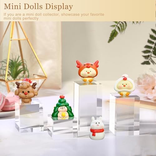 4Pcs Clear Acrylic Blocks for Display Riser Stands