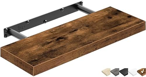 QEEIG 16 Inch Floating Shelf Set Brown