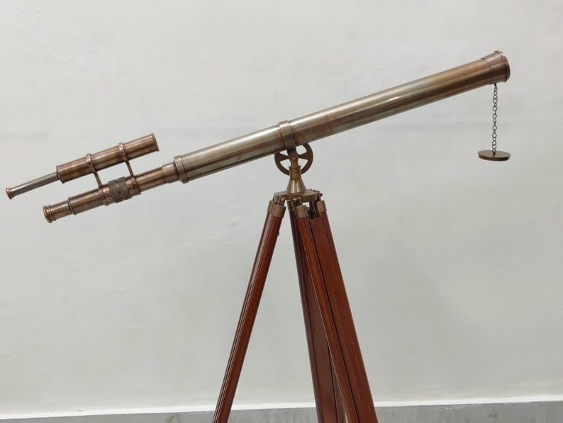 Nautical Antique Brass Telescope with Stand