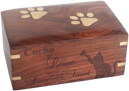 Personalized Rosewood Pet Urn for Dog Ashes