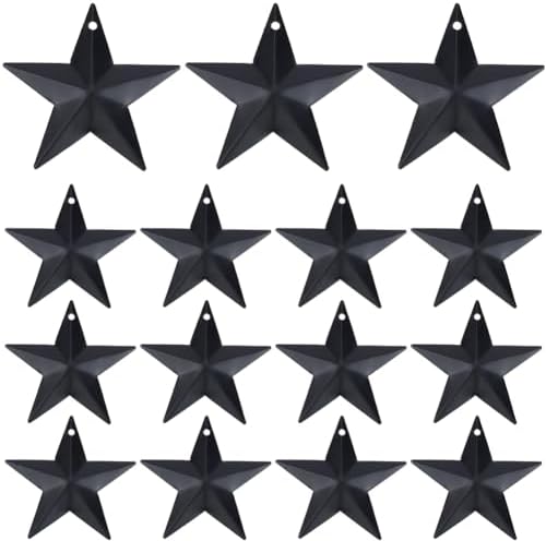 GORGECRAFT 30PCS Black Metal Star Decor Wall Hanging