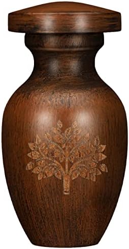 Chunful Mini Wooden Cremation Urn 315 Inch Keepsake Urn for Human Ashes