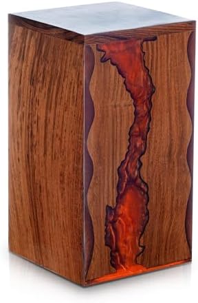 Rosewood Resin Urn Box for Human Ashes