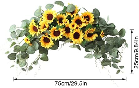 DCQRY Artificial Sunflower Swag with Eucalyptus