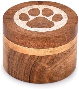 Mahasu Decorative Urn Acacia Wood Dog Keepsake Box