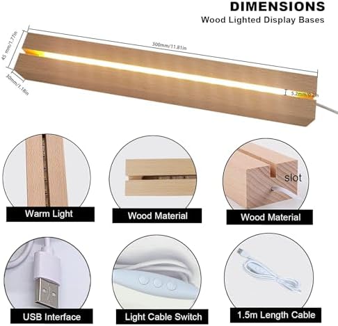 2 Pcs 1181 Inch Wooden LED Light Display Pedestal