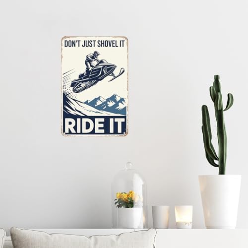 Snowmobile Ride Metal Tin Sign 8x12