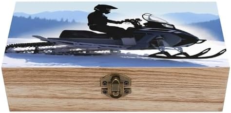 Snowmobile Keepsake Box Large Wooden Storage Organizer