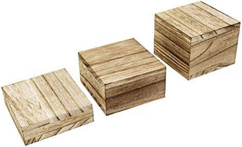 MOOCA Customizable Wooden Risers Set 3 Height Options Oak
