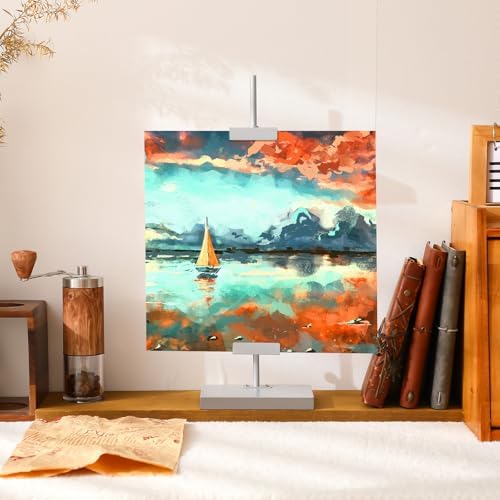 Yaocom Tabletop Picture Frame Easel Stand with Adjustable Metal Frame Silver