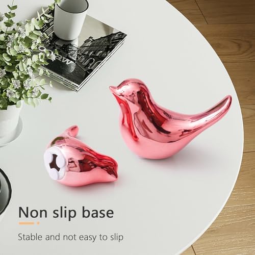 Notakia 2Pcs Small Pink Birds Statues Home Decor