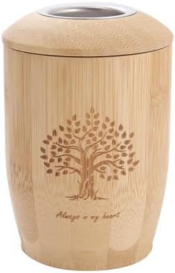 Bamboo Cremation Urn with Candle Holder
