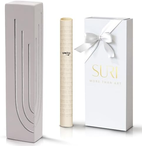 Chic Urban Mezuzah Door Ornament Concrete Base with Gray Shin