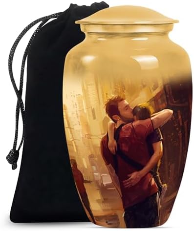 YATHABHISA Dad Urn - Large Velvet Bag Cremation Urn for Human Ashes