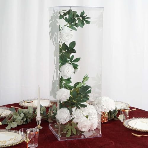 Efavormart 32 Inch Clear Acrylic Display Box with Interchangeable Lid and Base