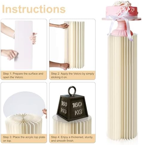 Set of 3 Adjustable Cylinder Pedestal Stands for Party Displays