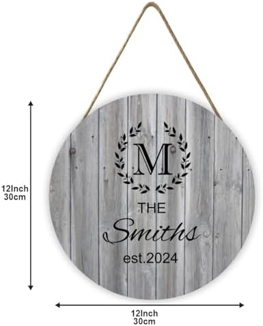 Personalized Family Name and Est Date Wood Sign - Rustic 12x12
