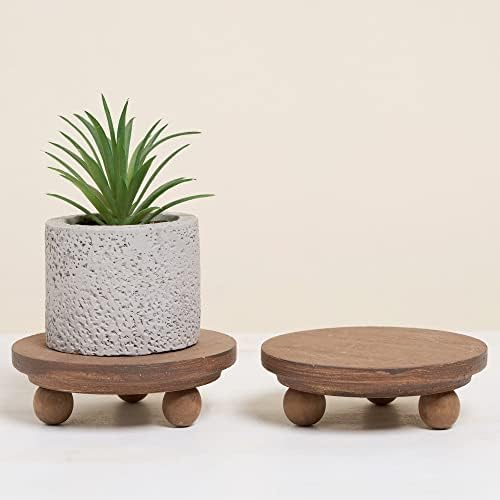 Defined Deco Mini Wood Risers 2 Pack 4 Inch Round