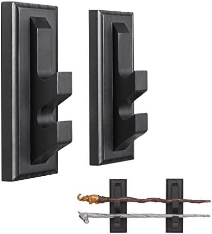 Wooden Wand Holder 2 Tier Black Wall Mount