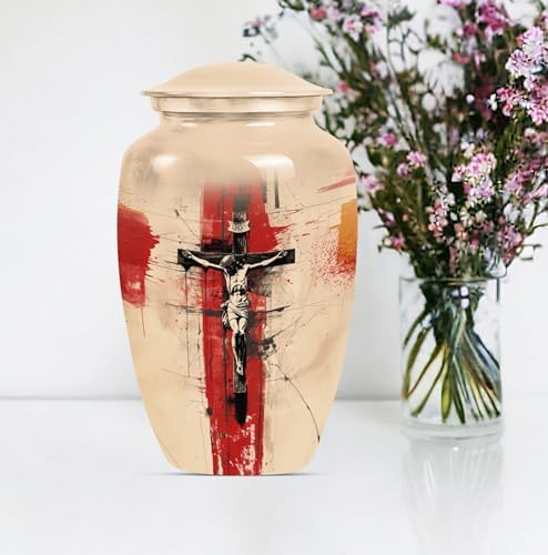 Jesus Cross Urn - Large Cremation Urn for Adult Ashes