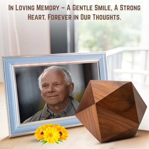 Handmade Rosewood Cremation Urn - 20-Sided Memorial Box