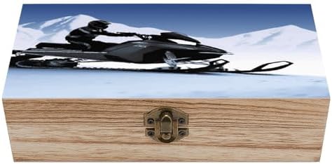 Snowmobile Print Wooden Jewelry Box Storage Organizer