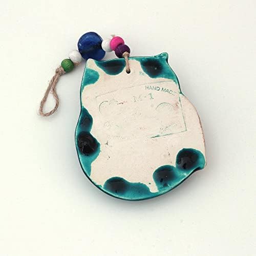 Handmade Ceramic Wall Art with Owl and Evil Eye Design
