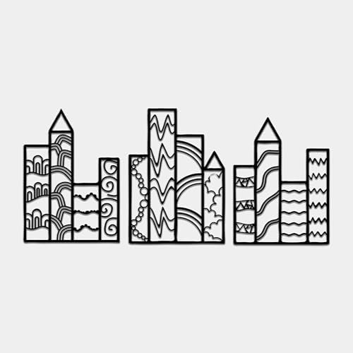 BONPERLA Dreamland Wall Art Modern Metal Cityscape Skyscraper Design