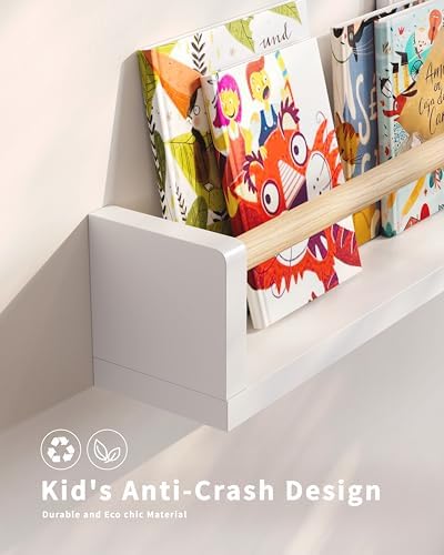 4 Pack Wall Book Shelves for Kids Room