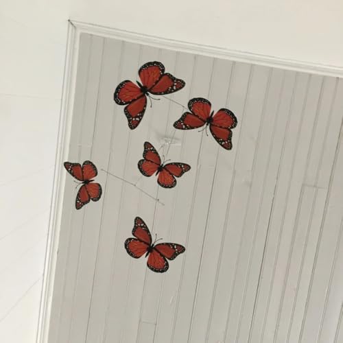 Five Red Butterfly Wall Decor Mobile 17W x 27H