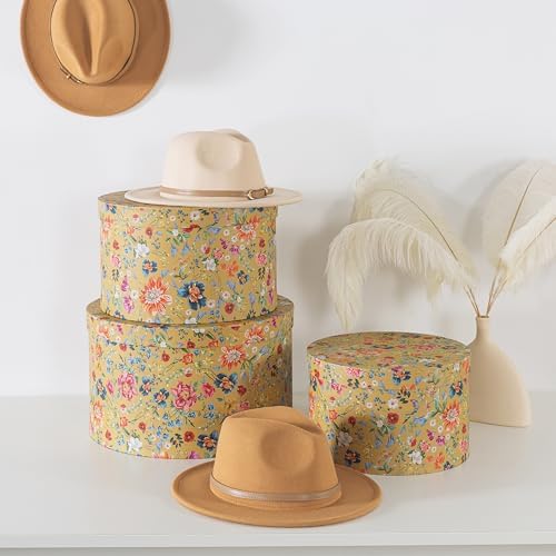 Soul Lane Botanica Bliss Gold Hat Boxes Set of 3