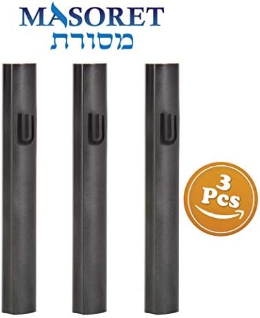 3-Piece Aluminum Door Mezuzah Cases with Hebrew Shin