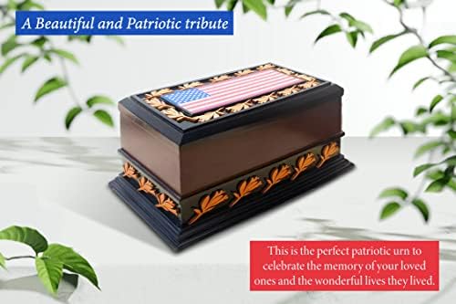 Patriotic Cremation Urn with American Flag