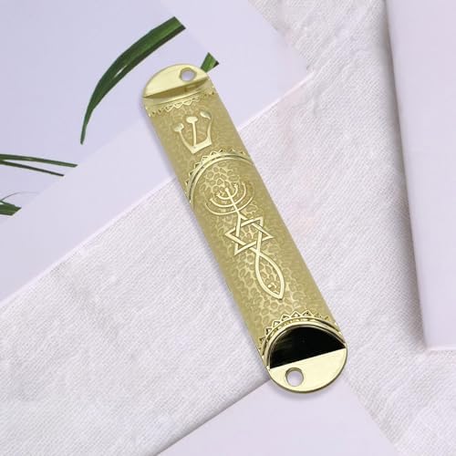 Jewish Mezuzah Case 16cm Beige Alloy Design