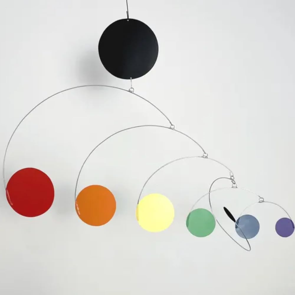 Mid Century Modern Hanging Mobile Circles with Disk