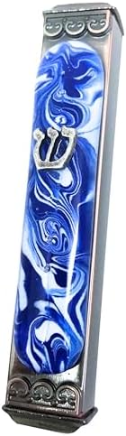 Tamara Baskin Art Glass Mezuzah with Scroll