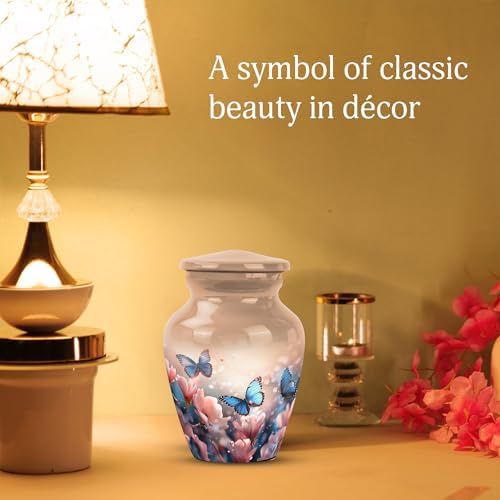 Butterflies in Blossoms 3 Inch Urn Set of 2