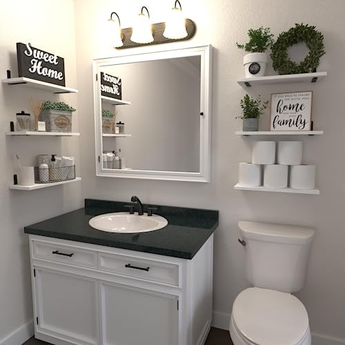 WOPITUES White Floating Shelves Set of 6 for Home Use