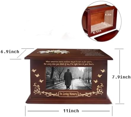Wooden Cremation Urn for Adult Male Ashes