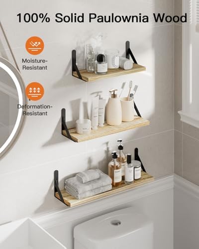 AMADA Wall Shelves Set of 6 Rustic Farmhouse Style