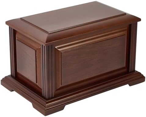 Handcrafted Wooden Cremation Urn Box for Human Ashes 225lbs Capacity