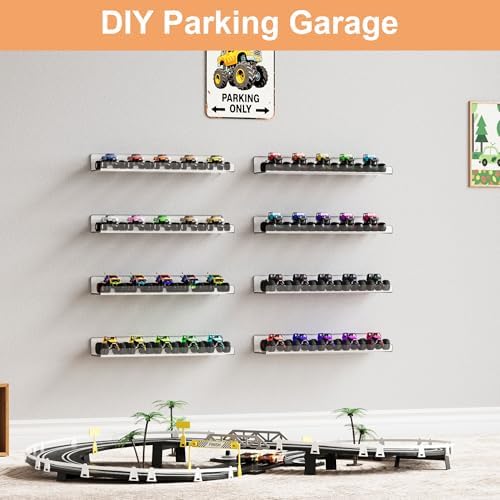 Upsimples 16 Pack Clear Acrylic Floating Shelves for Wall Storage