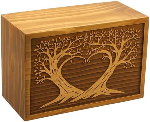 Handmade Wooden Cremation Urn with Screw Secured Base