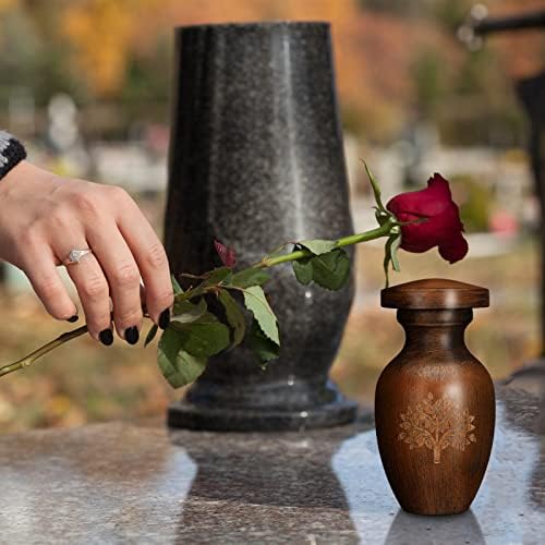 Chunful Mini Wooden Cremation Urn 315 Inch Keepsake Urn for Human Ashes
