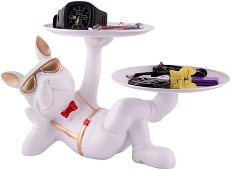 Cool Dog Statue with Plate for Home Decor