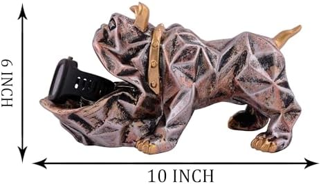 Cute Dog Sculpture with Plate for Home Decor