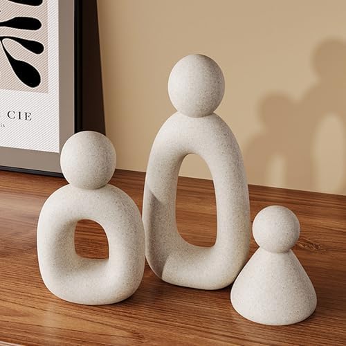 Suruim Modern Family Figurines Set of 3 Grey