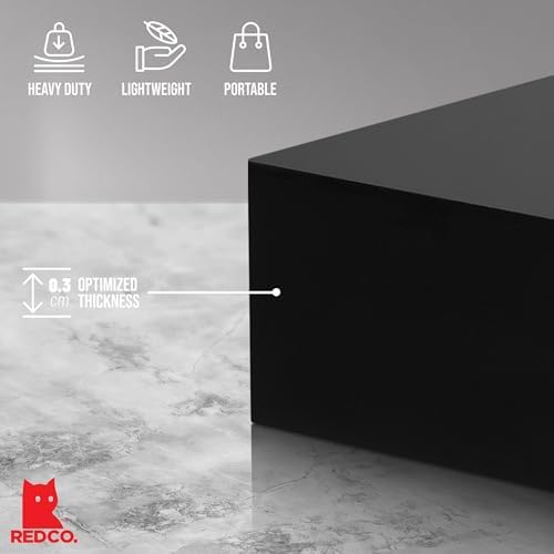 Red Co Set of 3 Glossy Black Acrylic Cube Display Risers